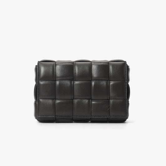 Classic Woven Small Square Bag for Women Made of Sheepskin Leather Crossbody Purse Quilted Shoulder Crossbody